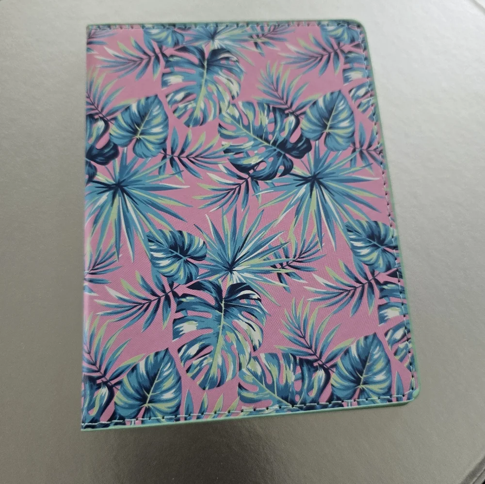 Alchemy Pink and Blue Bling Tropical Passport Case - Picture 8 of 9
